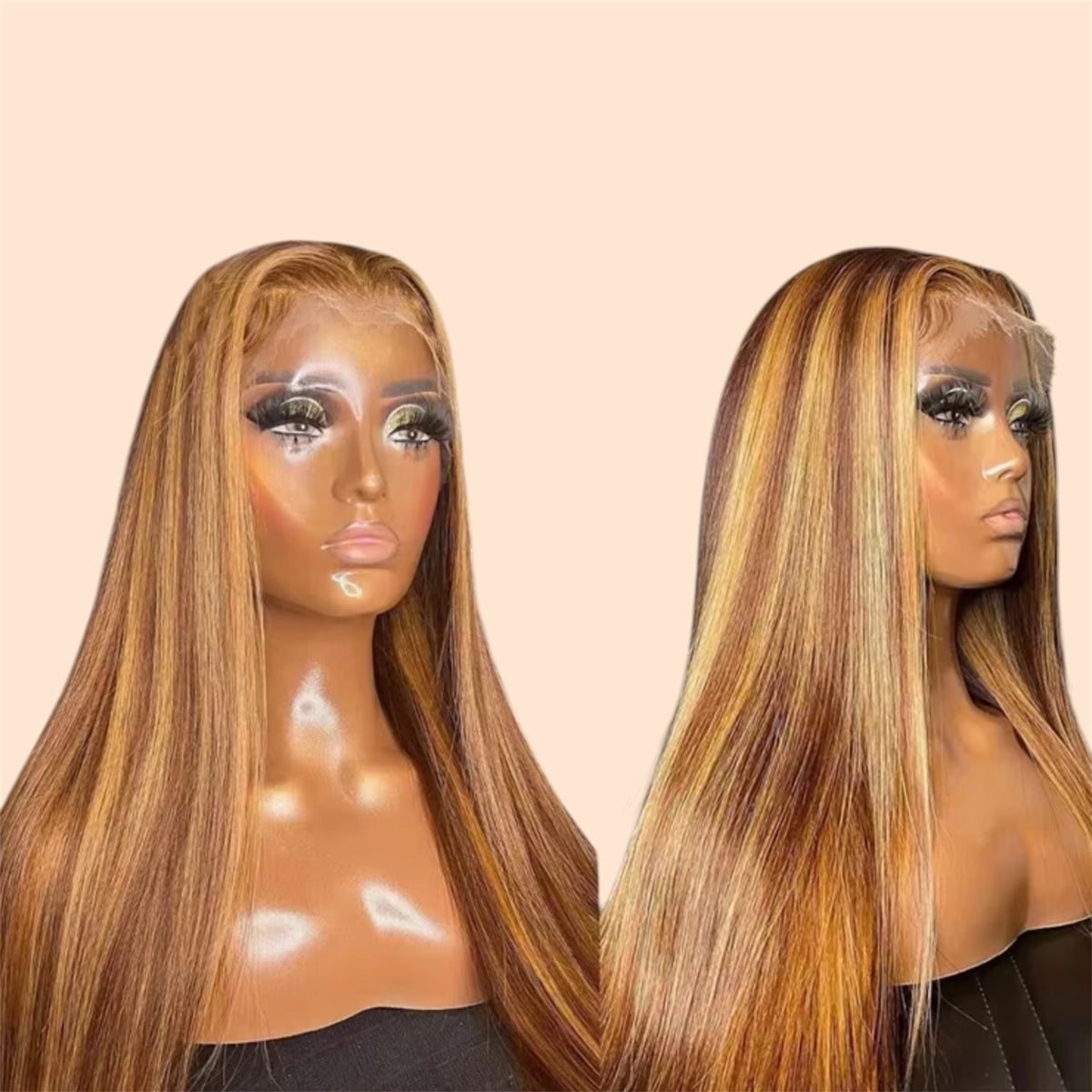 Wig sans colle 5x5 Straight Color #Highlight